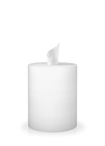 Mini roll kéztörlőpapír, 2 rétegű, 65 m, duda nélküli, hófehér, cellulóz, 12 tekercs/csom