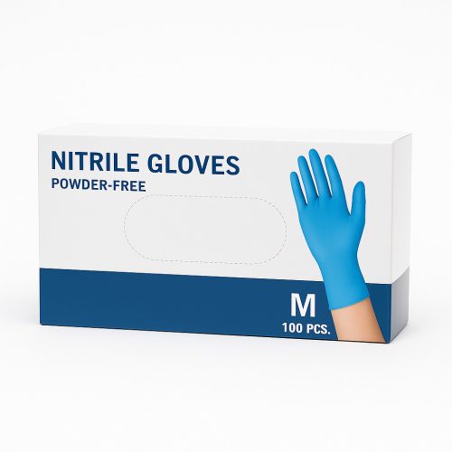 Nitril kesztyű púdermentes "M" 100db/dob