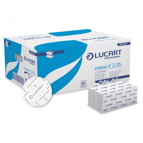 Lucart Strong V 2.25 hajtogatott kéztörlő 2 réteg cellulóz 20x190 lap/karton