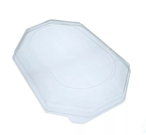 Catering tálcatető – 3 személyes, átlátszó (350×250×80 mm, 10 db/csomag)