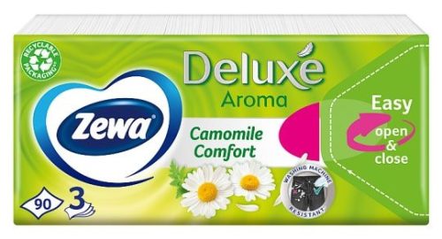 Zewa Deluxe Camomile 3 Rétegű Papír Zsebkendő 90 db