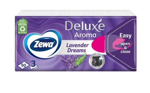 Zewa Deluxe Levendula 3 Rétegű Papír Zsebkendő 90 db