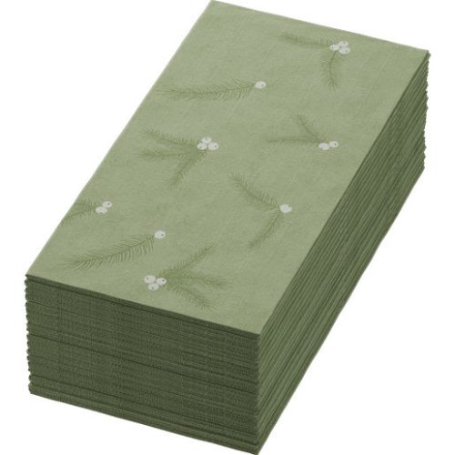 DUNI Bio Dunisoft 40×40 cm Noel Pistachio zöld 1/8-oa szalvéta 60lap/csom