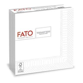   Szalvéta FATO FEHÉR,2rtg;50lap/csom;33x33cm;48#, 1/4 hajtású