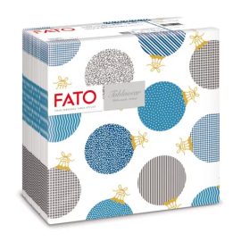   FATO Star Szalvéta Karácsonyi 38x38cm, 2 rétegű, BUBBLE SILVER 40db/csom
