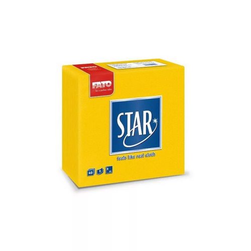 Szalvéta FATO-Star-SÁRGA 38x38csm, 1/4,2rtg,40lap/
