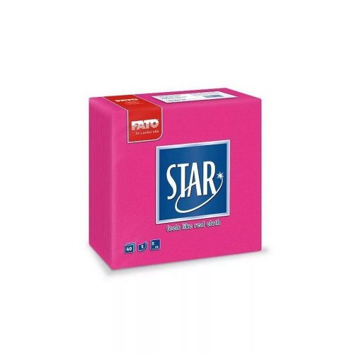 Szalvéta FATO STAR FUXIA;1/4;38x38cm;40szál/csom
