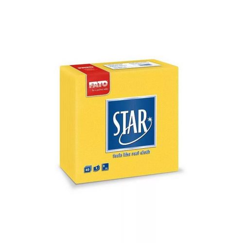 Szalvéta FATO STAR citrom 1/4;38x38cm;40lap/cs,2rt