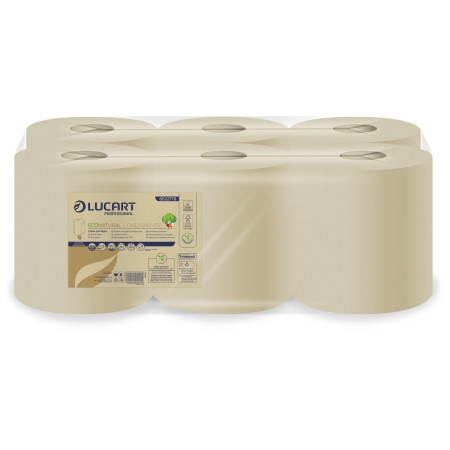 Lucart ECO Natural L-One tekercses kéztörlő 2 rétegű, 450lap, 158m, 6tekercs/zsugor
