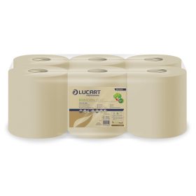   Lucart ECO Natural 500CF tekercses kéztörlő 2 rétegű, 500lap, 150m, 6 tekercs/zsugor, 40zsugor/raklap