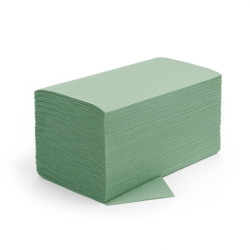 Hajtogatott kéztörlő V zöld 1 rétegű 25x23 cm 4000 lap/karton