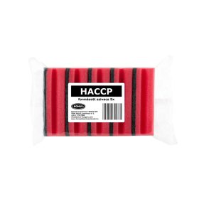 Mosogatószivacs HACCP formázott 5db-os dörzsivel - PIROS