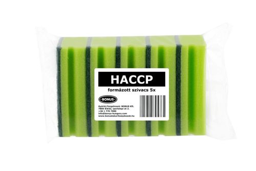 Mosogatószivacs HACCP formázott 5db-os dörzsivel - ZÖLD