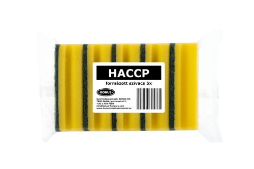 Mosogatószivacs HACCP formázott 5db-os dörzsivel - SÁRGA