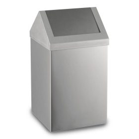 Rozsdamentes acél billenőfedeles szemetes, 16 L, matt