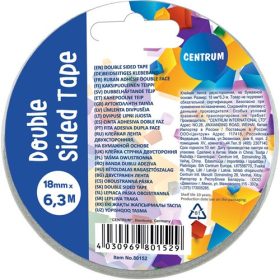 Kétoldalas ragasztószalag – 18 mm × 6,3 m