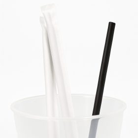   Papír szívószál, fekete – egyesével csomagolt, 100 db/csomag