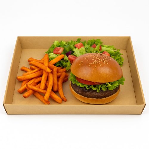 Streetfood tálca 33×33×3 cm, 100 db/csomag