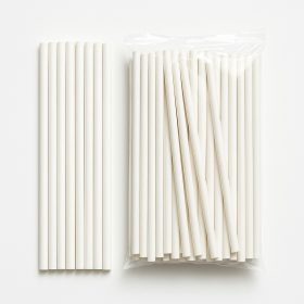 Papír szívószál 205x8mm bulk fehér 500db/csomag