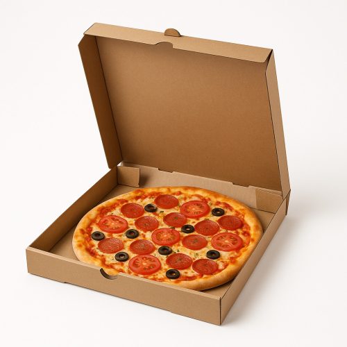 Pizzadoboz 32x32x3,5cm-es, barna 100db/cs