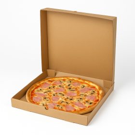 Pizzadoboz 52×52×5 cm, B4, natúr, 50 db/csomag