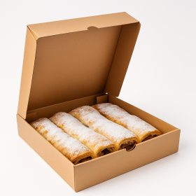 Kraft rétesdoboz 34,5×27,5×7,5 cm, 50 db/csomag