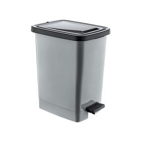   Slim Műanyag pedálos szemetes, ezüst/szürke, belső vödörrel 15L