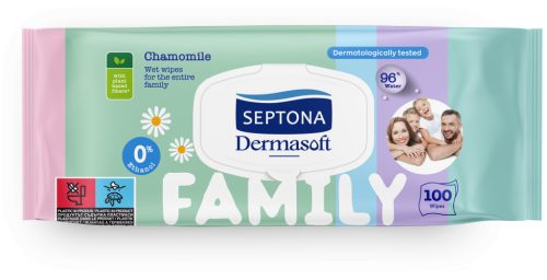 Septona Family Nedves törlőkendő kamillás 100 db