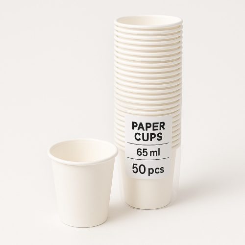 Papír snapszos pohár 65 ml fehér – 50 db/csomag