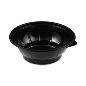 Műanyag salátás tál 600 ml, fekete, 50 db/csomag