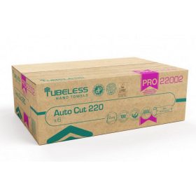   Tubeless AUTOCUT PRO 220 tekercses kéztörlő 2 rétegű, fehér, 100% cellulóz, 221,5m, 6db/karton