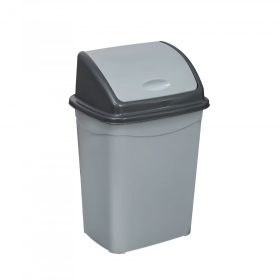   Billenőfedeles szemetes kuka, műanyag, szürke/antracit 9 L