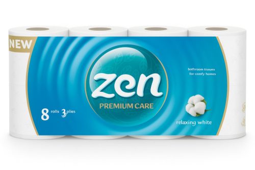 ZEN Toalettpapír 3 rétegű, 8 tekercs/csomag – Relaxing White