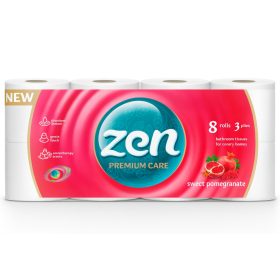   ZEN Toalettpapír 3 rétegű, 8 tekercs/csomag – Gránátalma