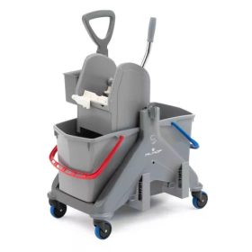   FILMOP ONEFRED - műanyag gurulós kocsi műanyag fogantyúval, préssel- és MOP tartóval 2x15 l