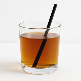   Műanyag szívószál, fekete – rövid (15 cm × 8 mm), 250 db/csomag