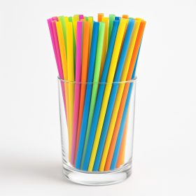   Műanyag szívószál, rövid – 15 cm × 8 mm, színes, 500 db/csomag