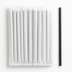   Műanyag szívószál, fekete– egyesével csomagolt, 100 db/csomag